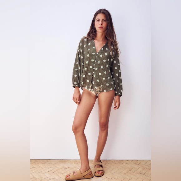 Zara Embroidered Rustic Blouse - Picture 2 of 9